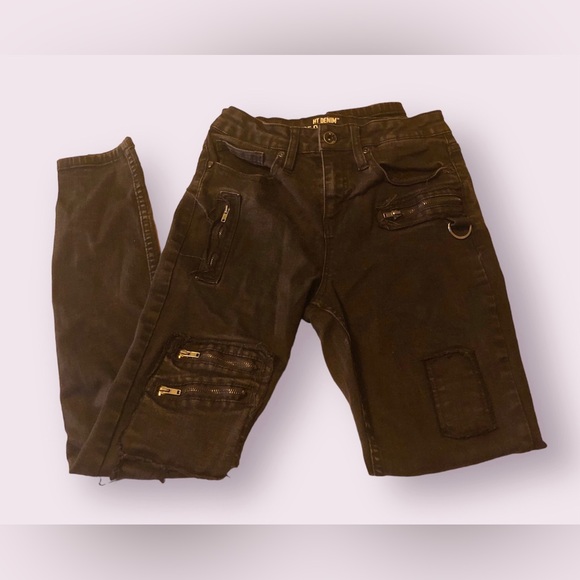 Hot Topic Denim Goth / Punk Black Hi-Rise Super Skinny Jeans | Size 3 - Picture 2 of 16